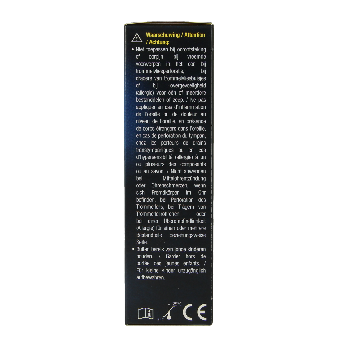 Lucovitaal Oorspray 20ml ear care spray in a white and blue bottle, designed for ear hygiene and comfort.
