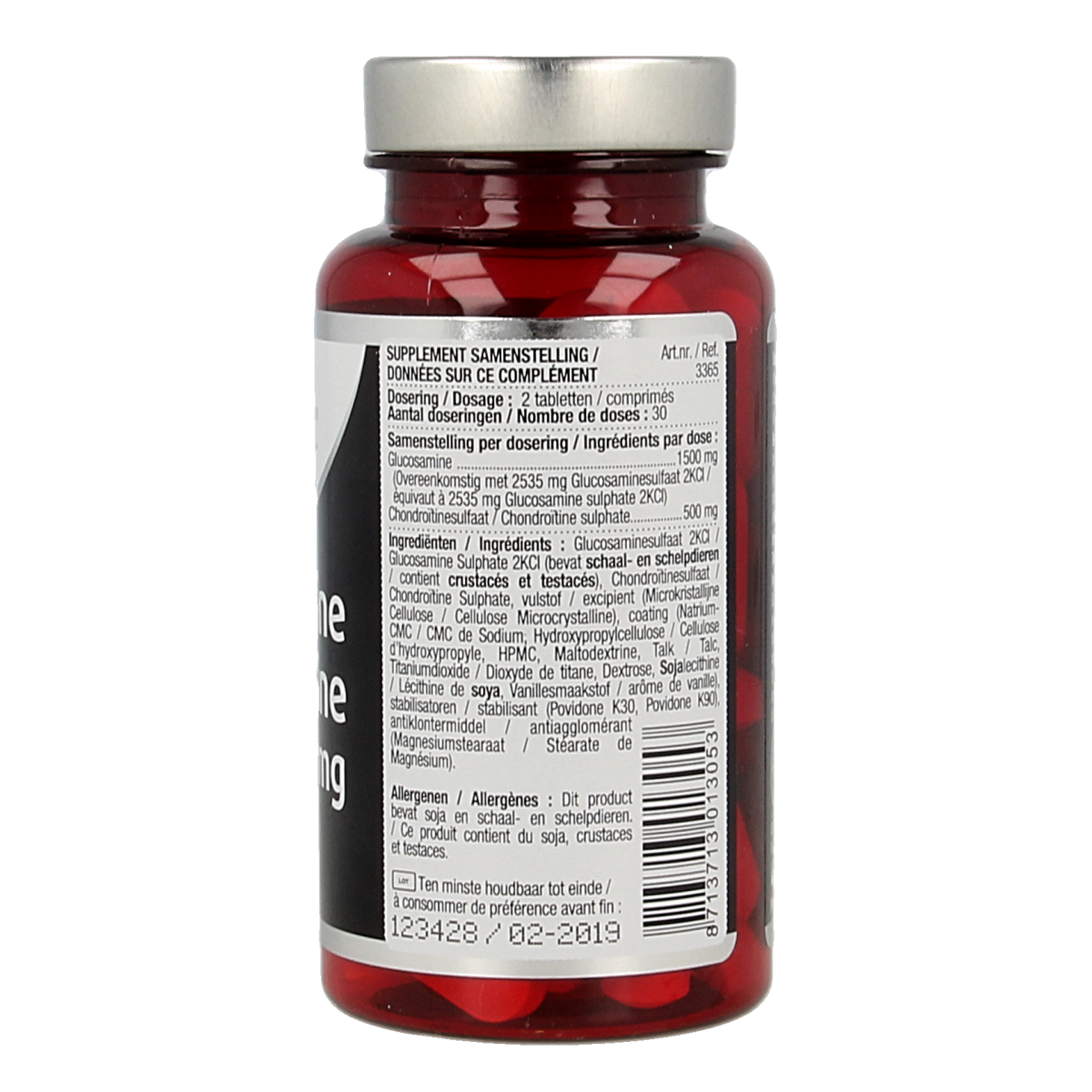 Lucovitaal Glucosamine Chondroitine mineral supplement tablets, 60-count, showing the bottle and tablets on the label