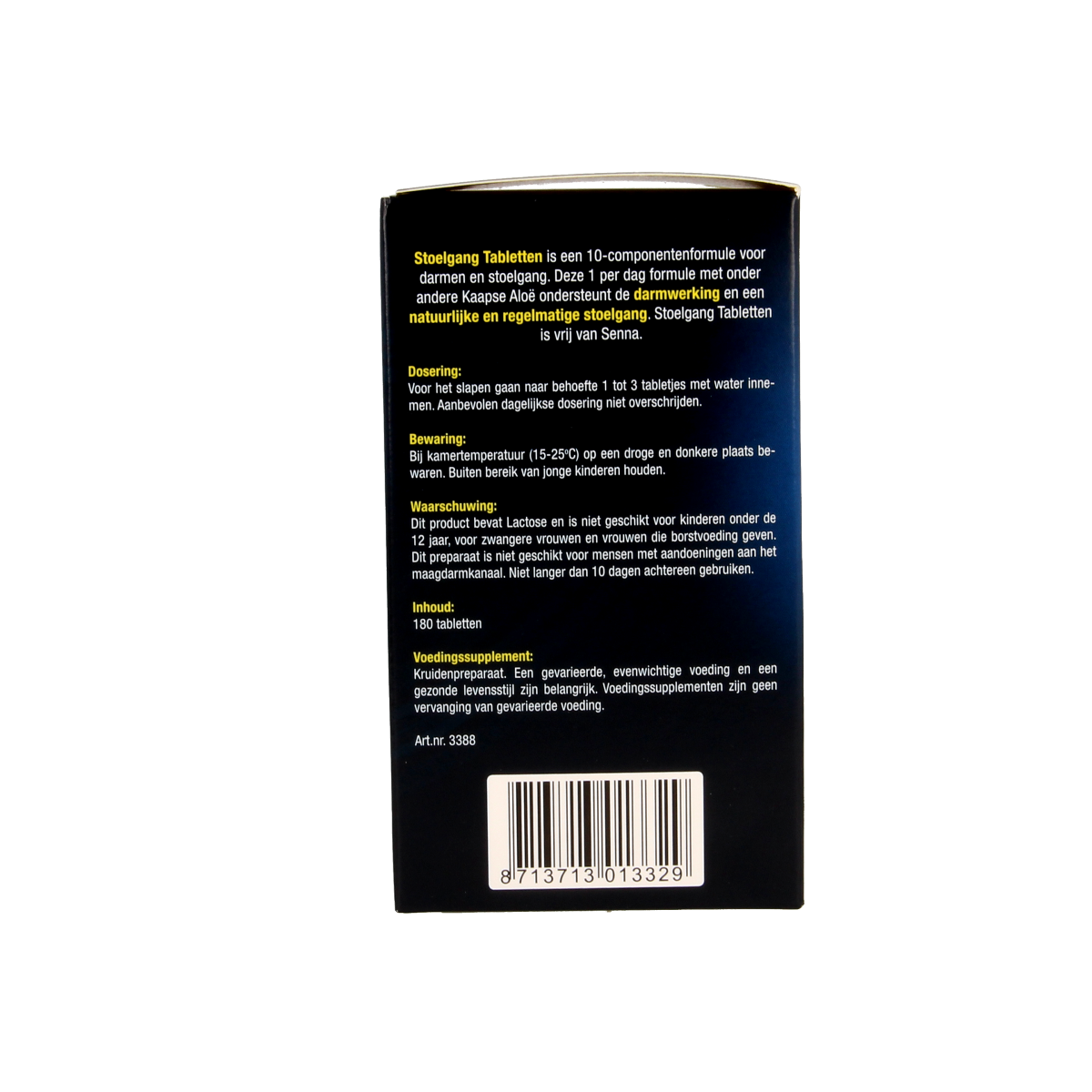 Lucovitaal Stoelgang zonder senna herbal tablets, 180 count, natural herbal supplement for digestive support.