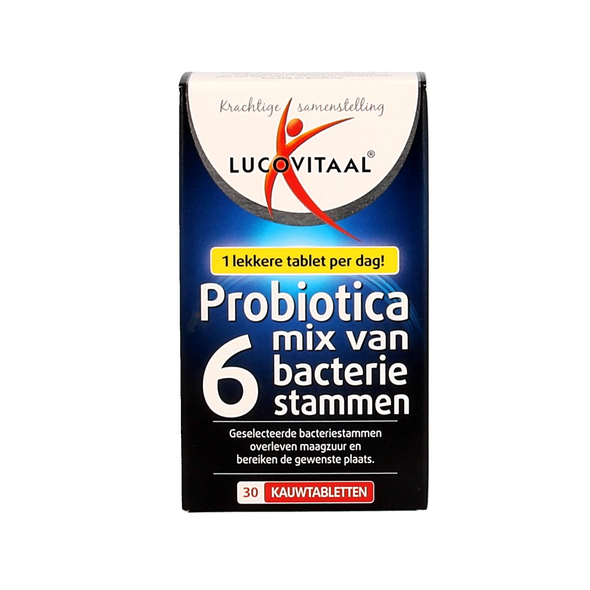 Lucovitaal Probiotica micro-organismen chewable tablets, 30 count, dietary supplement for digestive health.