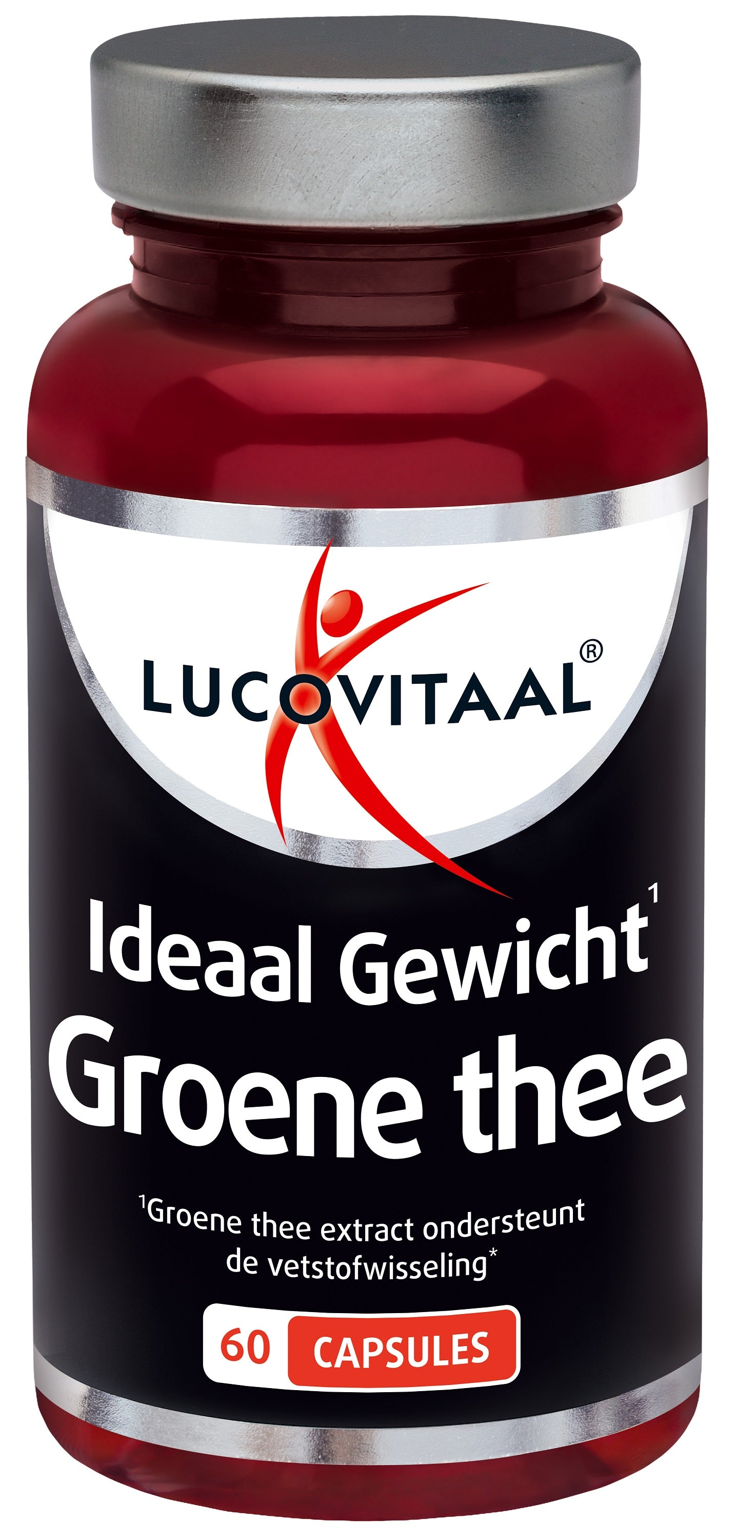 Lucovitaal groene thee capsules voor gewichtsbeheer, kruidenpreparaat, 60 capsules in verpakking, natuurlijke thee extract supplement