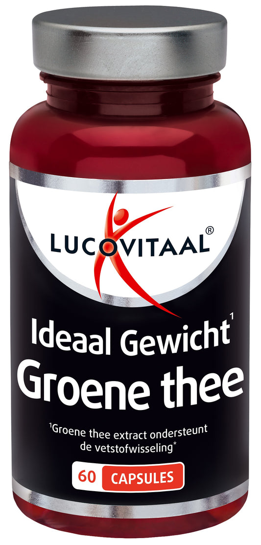 Lucovitaal groene thee capsules voor gewichtsbeheer, kruidenpreparaat, 60 capsules in verpakking, natuurlijke thee extract supplement