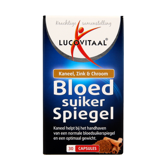 Lucovitaal herbal supplement capsules for blood sugar support, 30-count bottle, natural herbal remedy for maintaining healthy glucose levels.