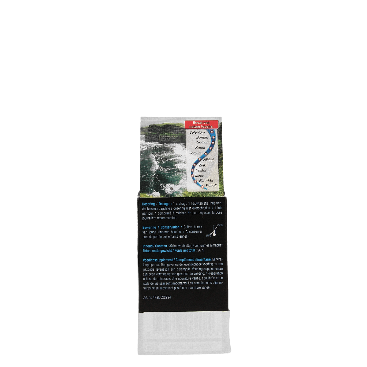 Lucovitaal Pure Marine Magnesium chewable tablets, mineral supplement in a blister pack, for muscle and nerve support.