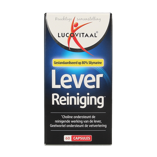 Lucovitaal Lever Reiniging herbal supplement capsules, 60 count, natural herbal remedy for liver health.