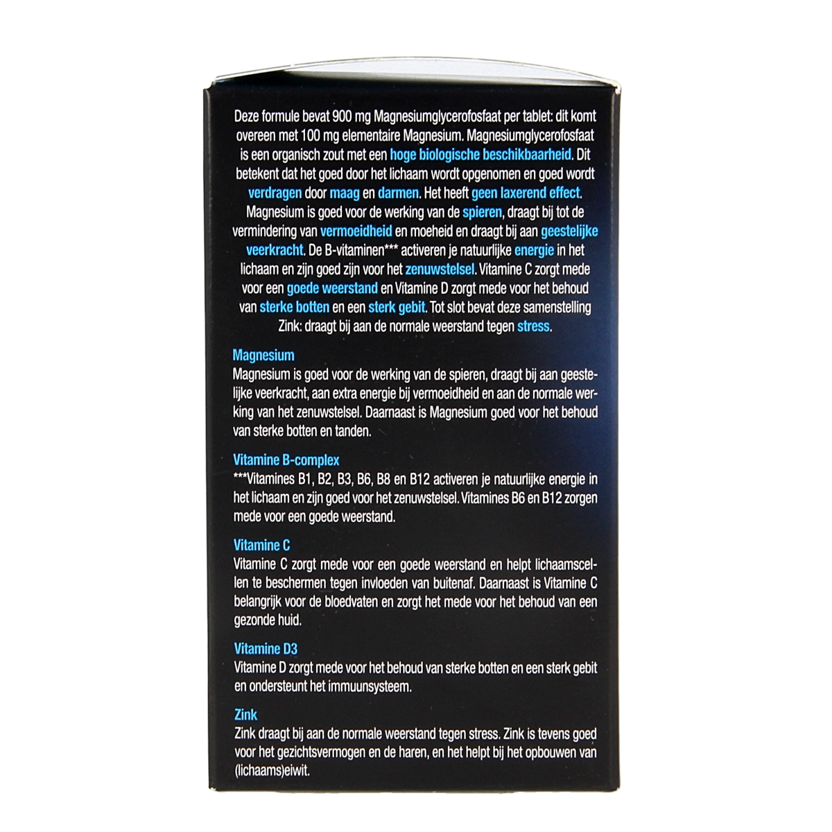 Lucovitaal Magnesium mineral supplement tablets for stress and fatigue, showing a bottle of 45 magnesium tablets.