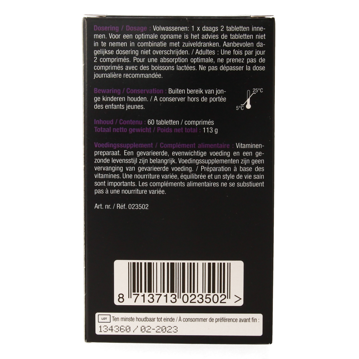 Lucovitaal Super Collageen 2000 tablets, herbal supplement in a white bottle with green label and tablets inside.