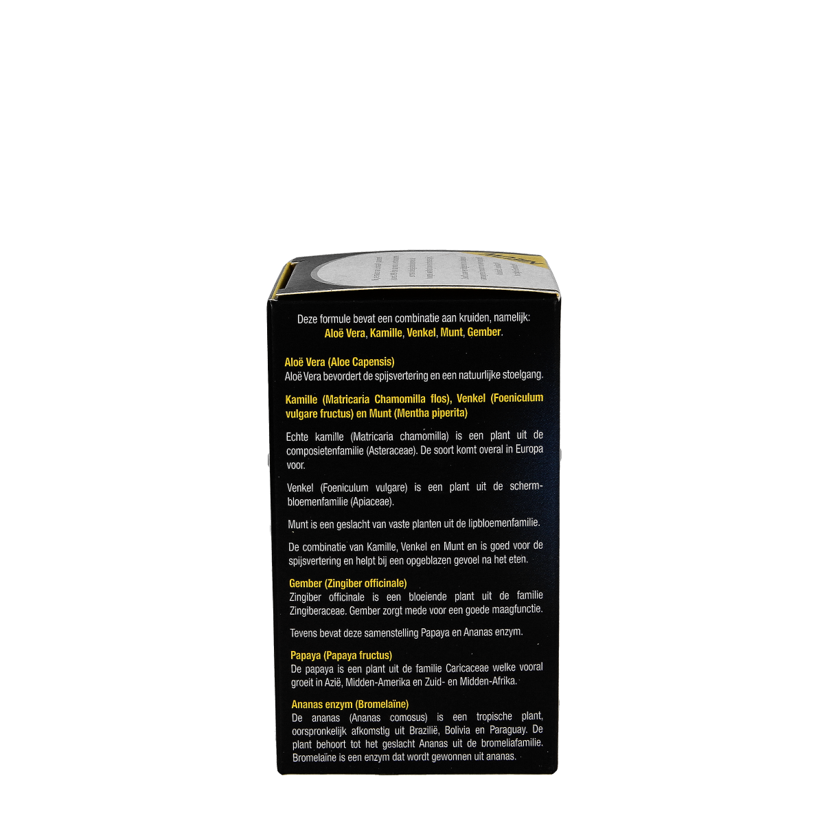 Lucovitaal Spijsvertering herbal capsules in a bottle, natural supplement for digestive health, 60 capsules.