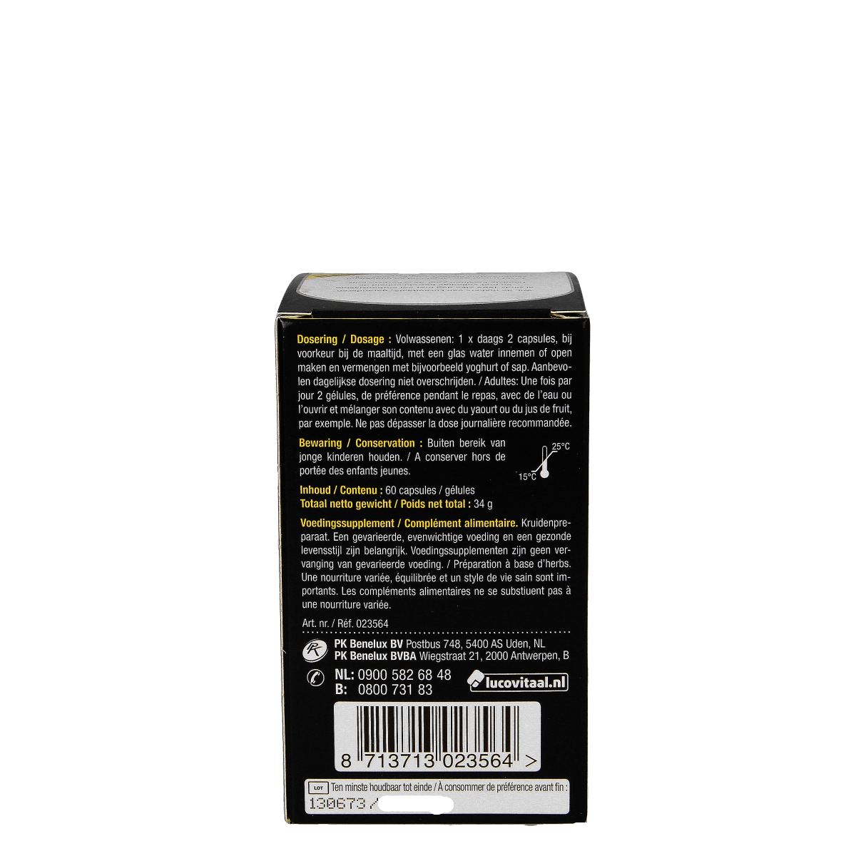 Lucovitaal Kruidenpreparaten Spijsvertering capsules in a bottle, herbal supplement for digestion support