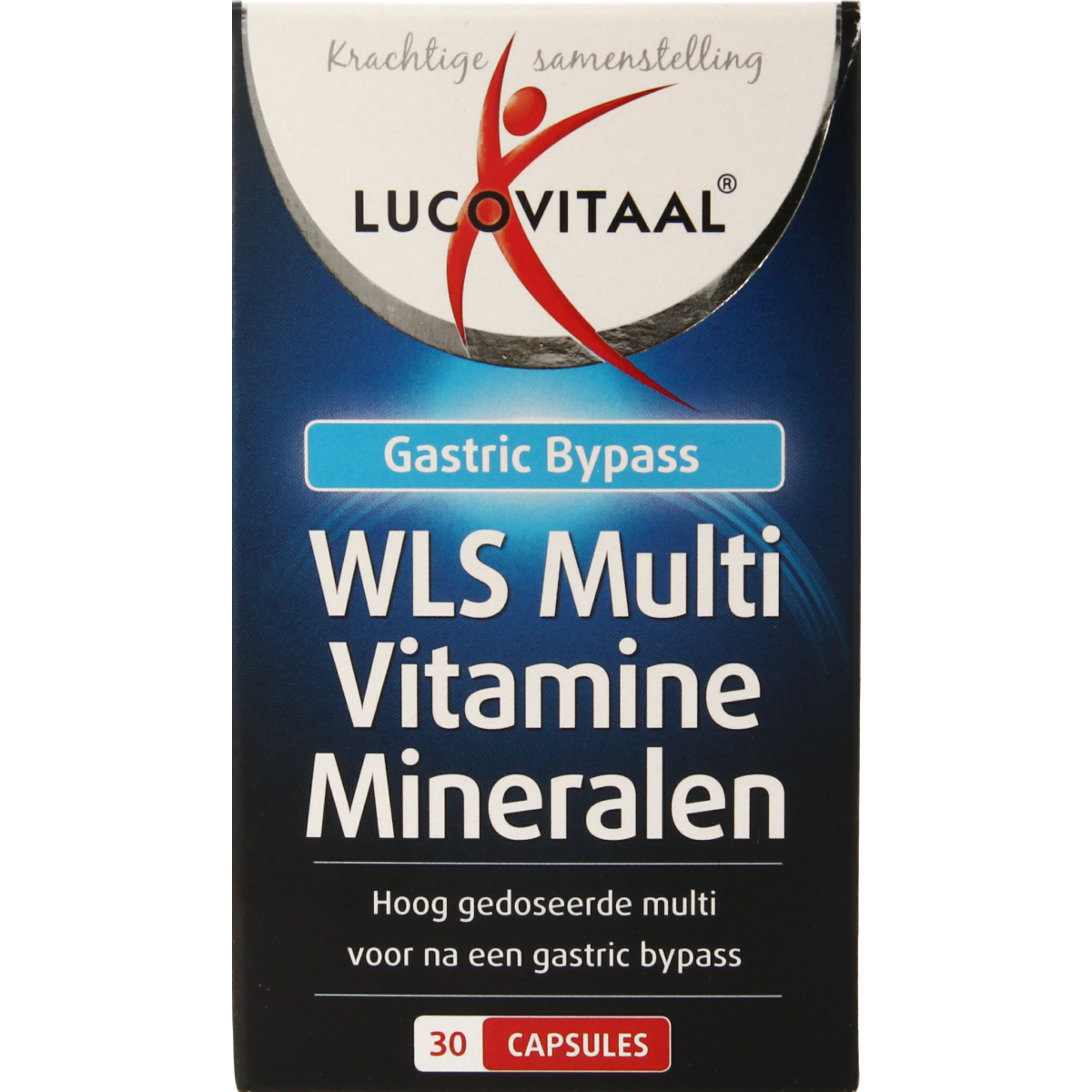 Lucovitaal WLS multivitamin mineral capsules in a bottle, showing 30 capsules for comprehensive mineral support.