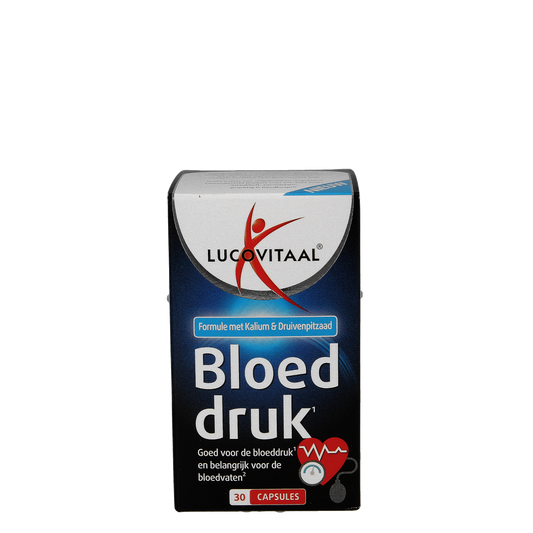 Lucovitaal Bloeddruk capsules, mineralen multivitamines in a bottle, 30 capsules, dietary supplement for blood pressure support