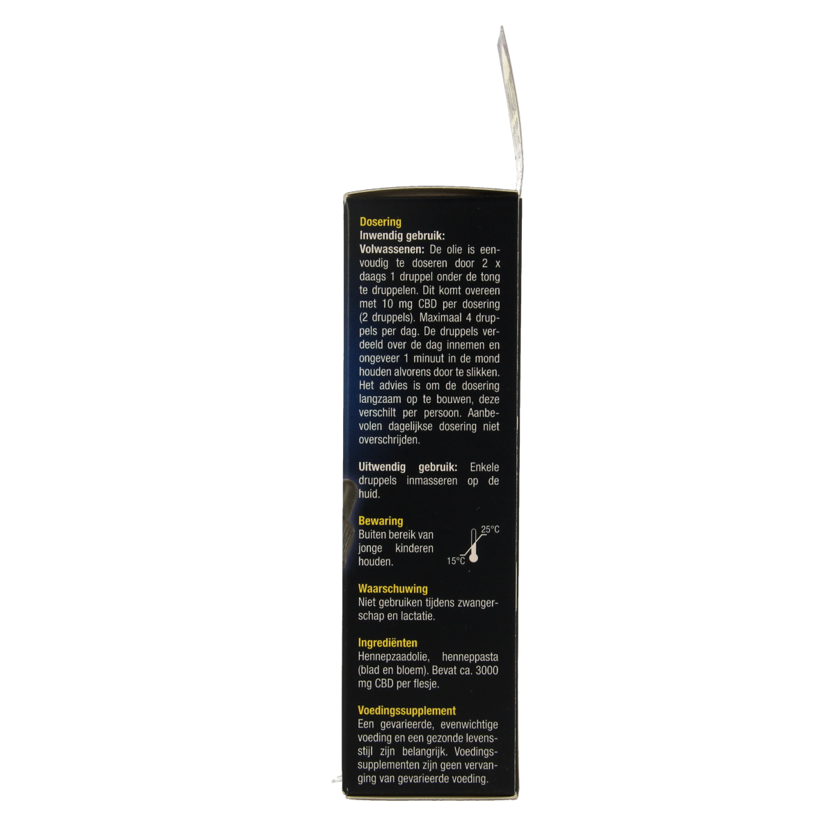 Bottle of Lucovitaal CBD olie 10% herbal supplement in a 30ml container with a dropper cap, labeled with product details.
