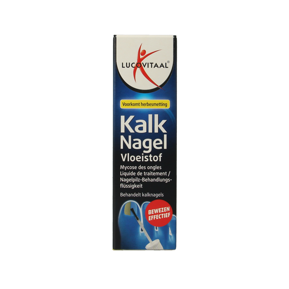 Lucovitaal kalknagel behandel vloeistof in 10ml voor voetverzorging, helps bij schimmelnagels met een handige applicatie.