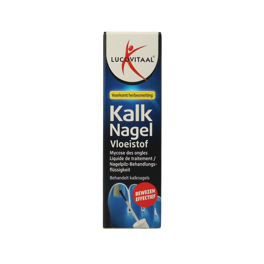 Lucovitaal kalknagel behandel vloeistof in 10ml voor voetverzorging, helps bij schimmelnagels met een handige applicatie.