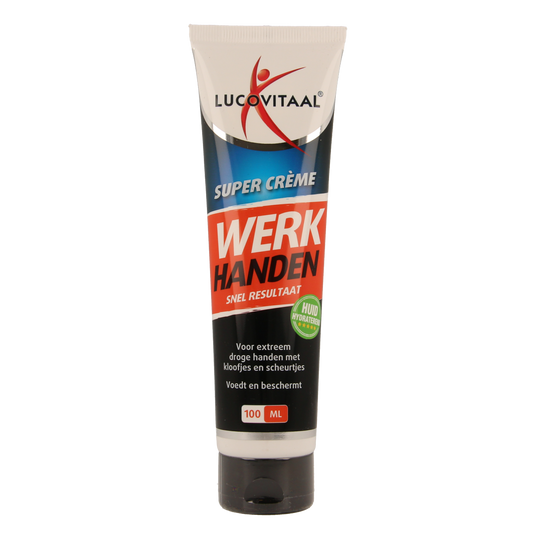 Lucovitaal Werkhanden hand care cream in 100ml tube, moisturizing and nourishing hand moisturizer for dry or rough hands