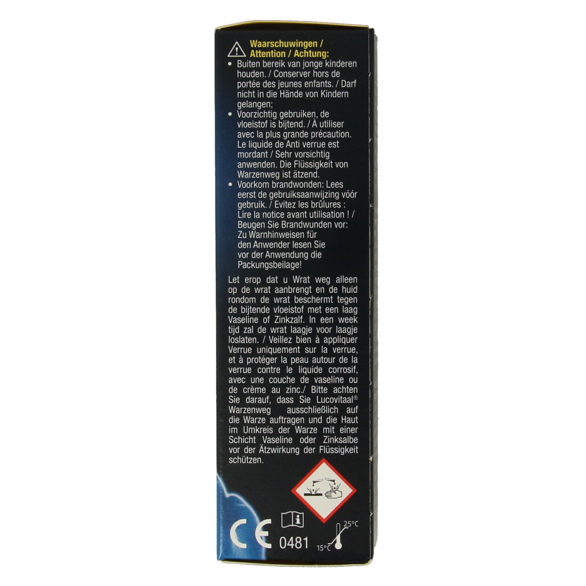 Lucovitaal Wrat Weg 2ml liquid for wart removal, in a small applicator bottle, part of personal body care treatment.