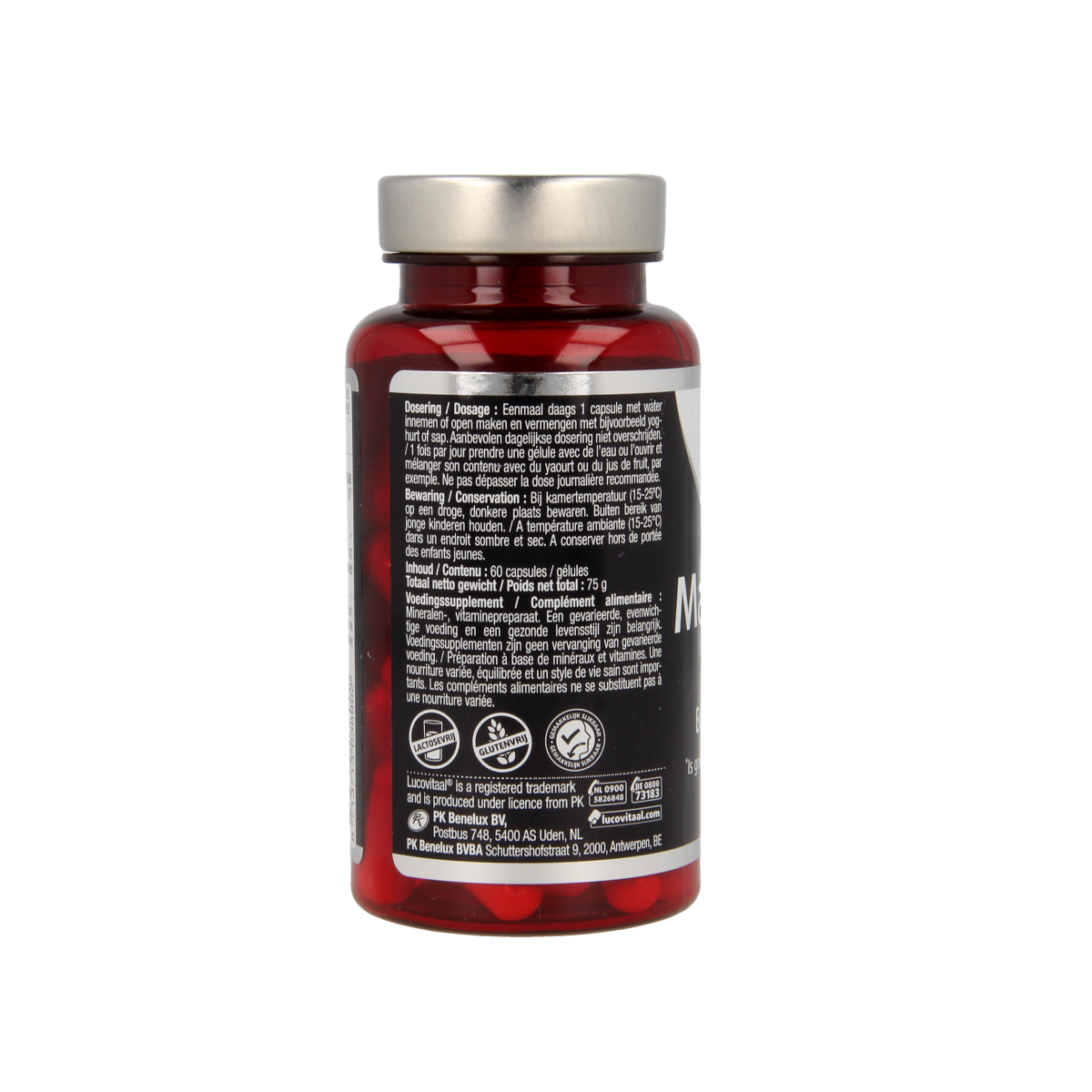 Lucovitaal Magnesium 400 capsules with B6 and L-Tryptophan, mineral supplement for muscle and nerve support.