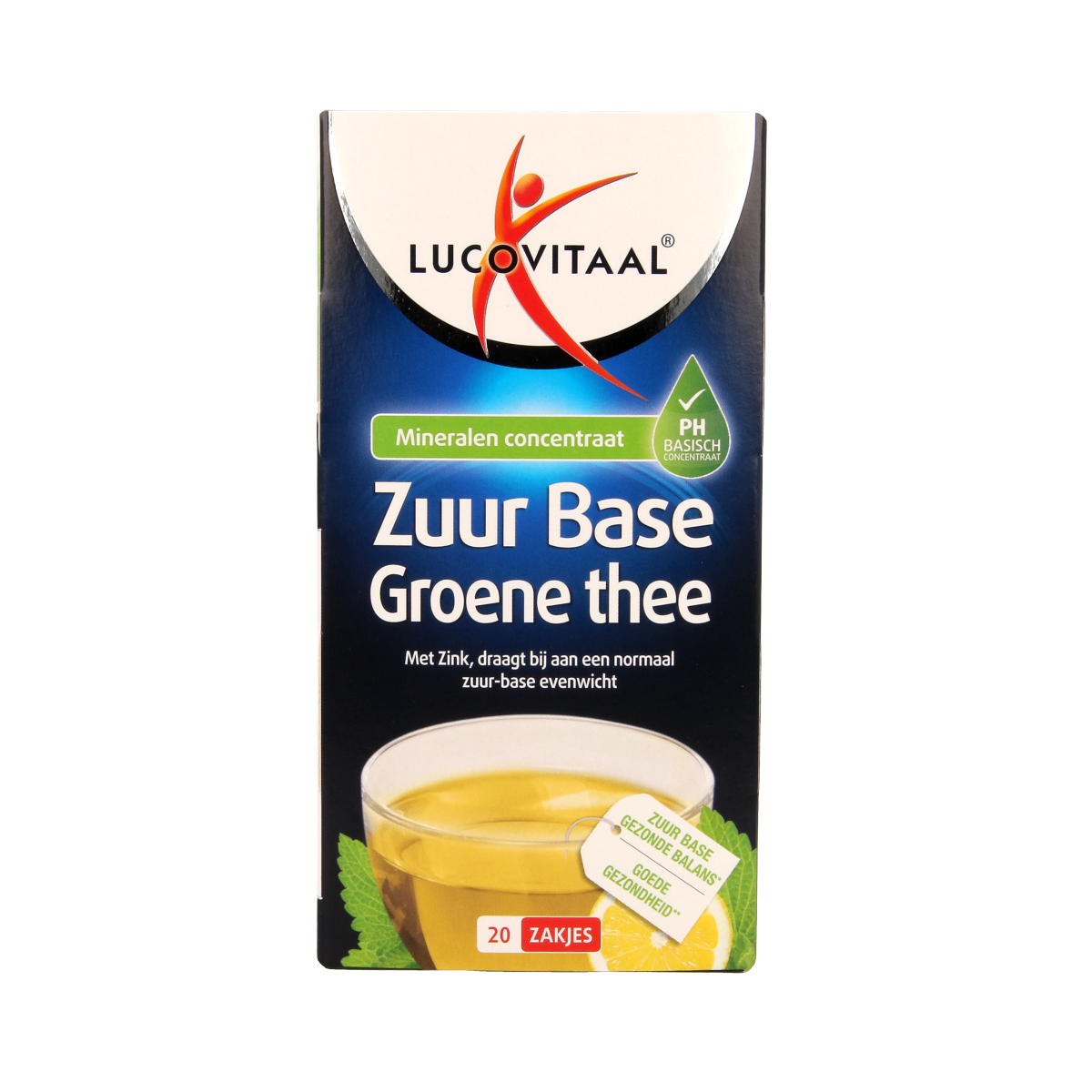 Lucovitaal Zuurbase kruidentheepakje met 20 zakjes, kruidenpreparaten voor natuurlijke gezondheid en welzijn.