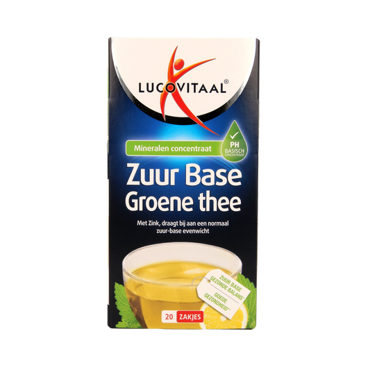Lucovitaal Zuurbase kruidentheepakje met 20 zakjes, kruidenpreparaten voor natuurlijke gezondheid en welzijn.