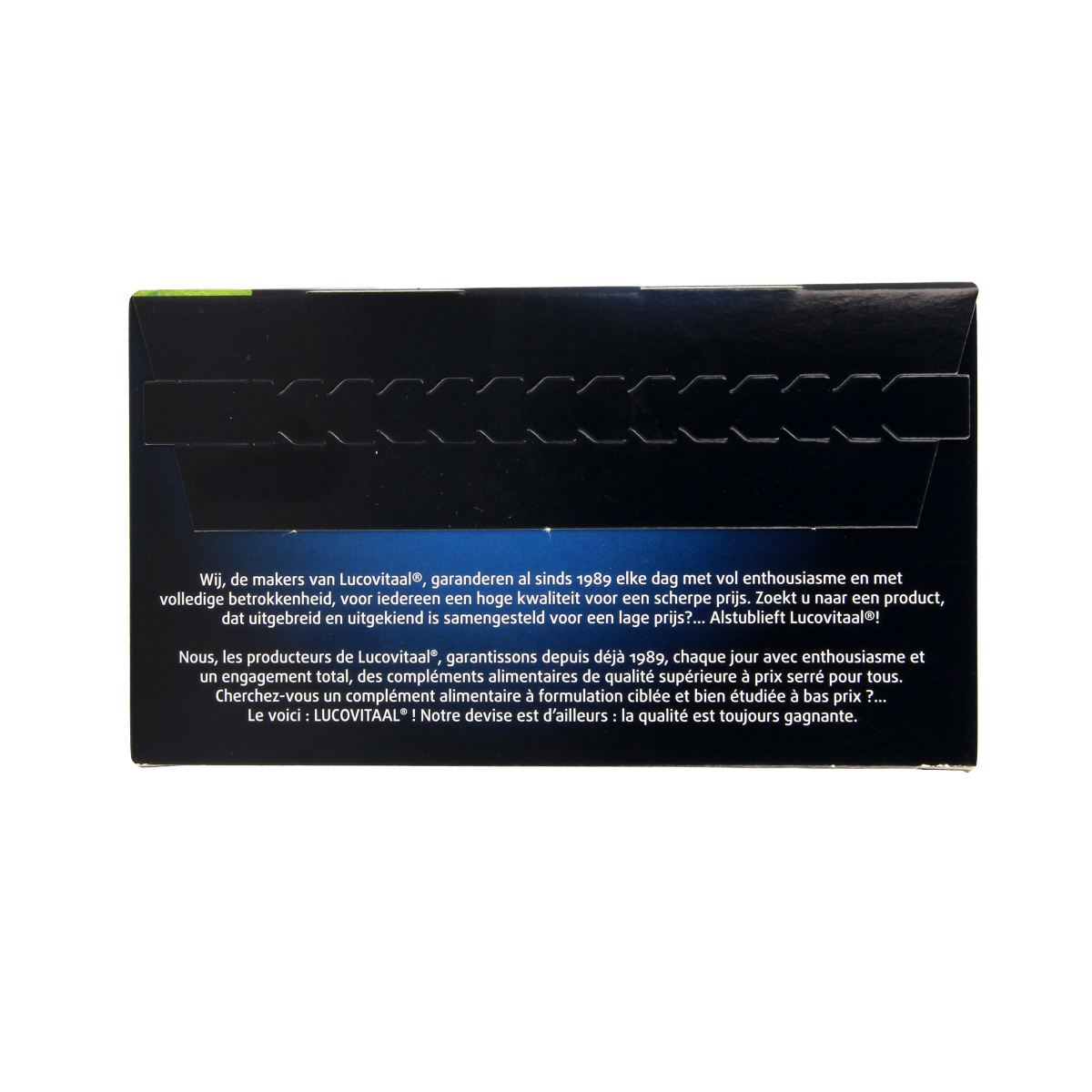 Lucovitaal Zuurbase thee in a box with 20 herbal tea bags, featuring natural ingredients and herbal preparation packaging.