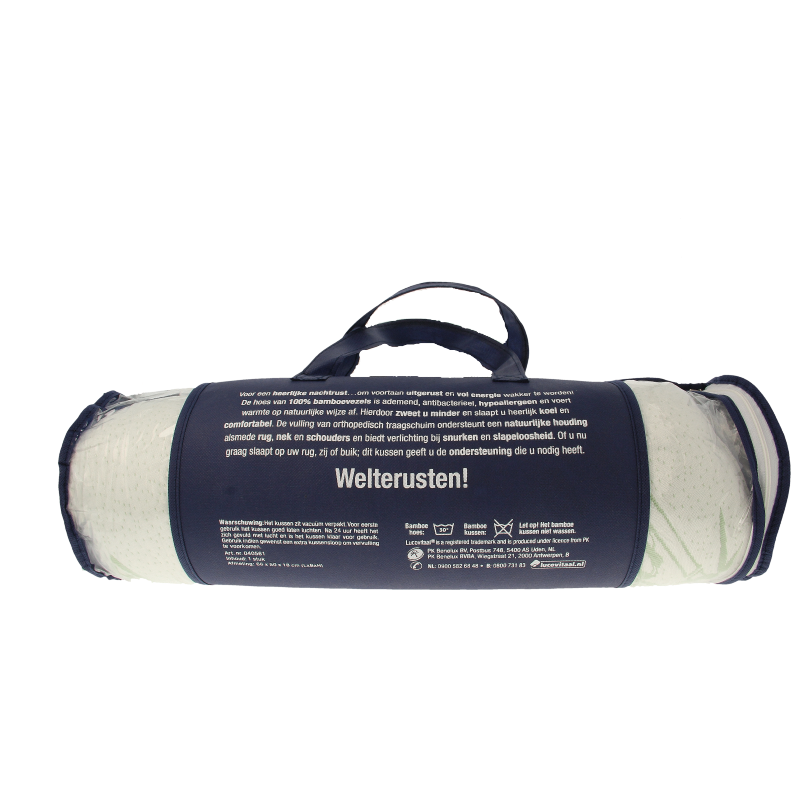 Lucovitaal kingsize bamboe kussen, soft and comfortable bamboo pillow for restful sleep, shown in the image.