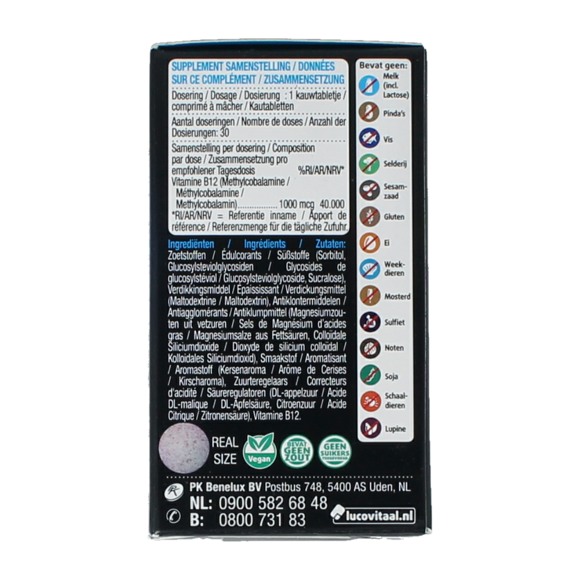 Lucovitaal Vitamine B12 1000mcg 30.00 Kauwtabletten
