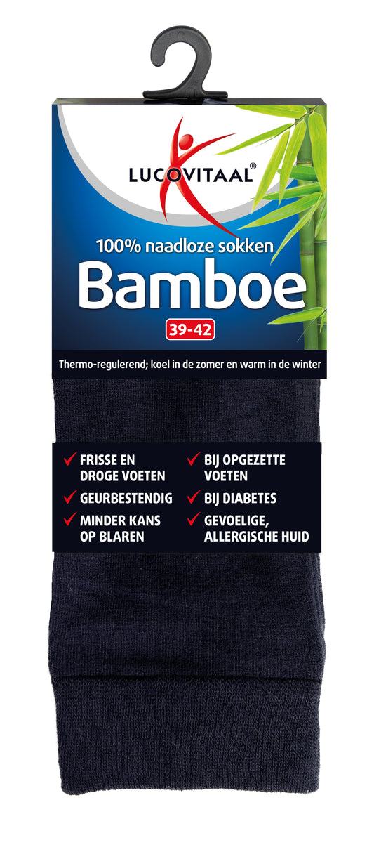 Lucovitaal Bamboe sok lang blauw  maat 39-42 1.00 Paar