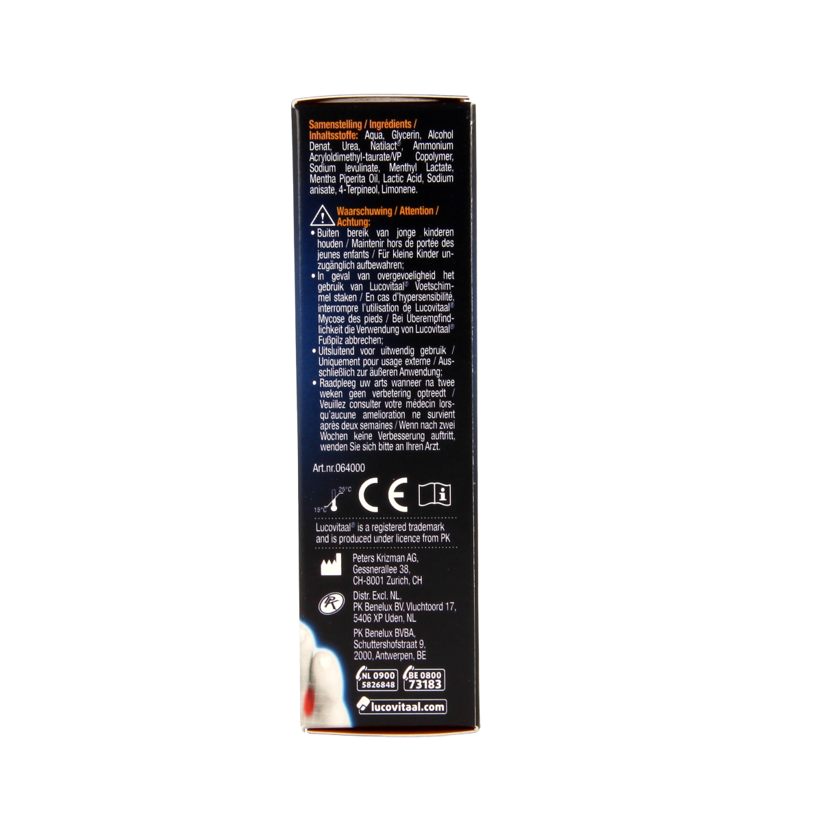 Lucovitaal Voetschimmel foot care product in a 30ml bottle, designed for treating foot fungal infections.