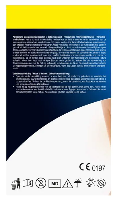 Lucovitaal spier en gewricht warmtepleisters, 8 stuks, close-up of adhesive patches designed for muscle and joint relief.