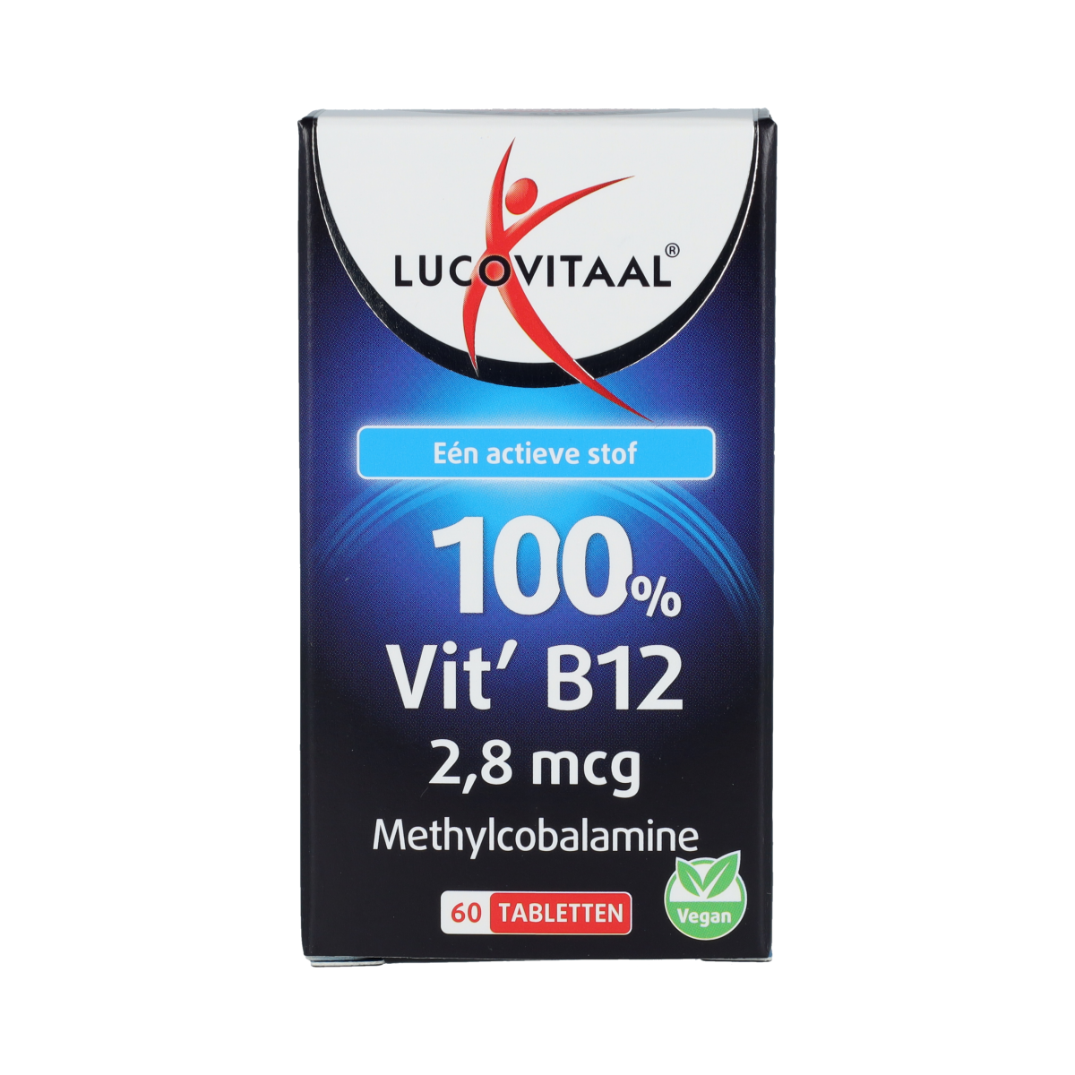 Lucovitaal Vitamine B12 100% tabletten, verpakking met 60 tabletten