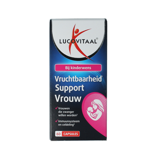 Lucovitaal Vruchtbaarheid Support vrouw multivitamin capsules, 60 count, dietary supplement for women's reproductive health