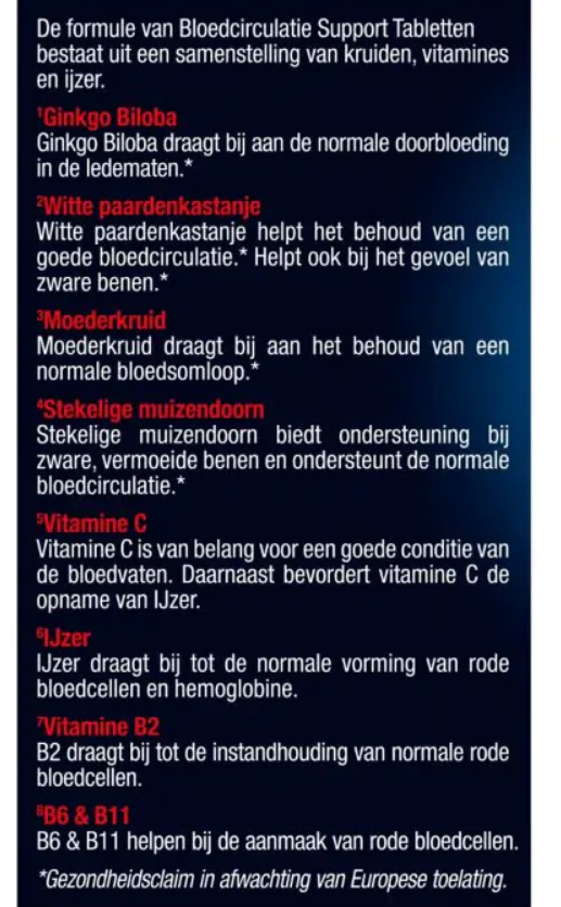 Lucovitaal bloedcirculatie ondersteuning kruidenpreparaat in doos, 60 tabletten for healthy blood flow and circulation.