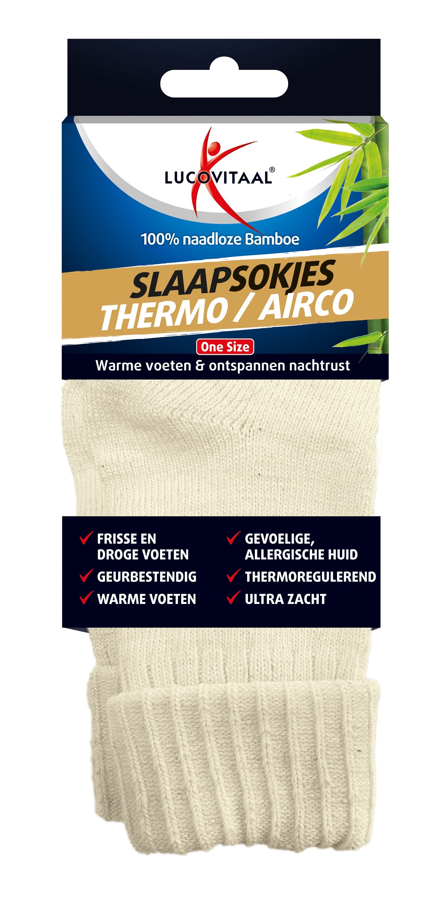 Lucovitaal bamboo sleep socks, a pair of soft, cozy bamboo socks for comfortable nighttime wear.