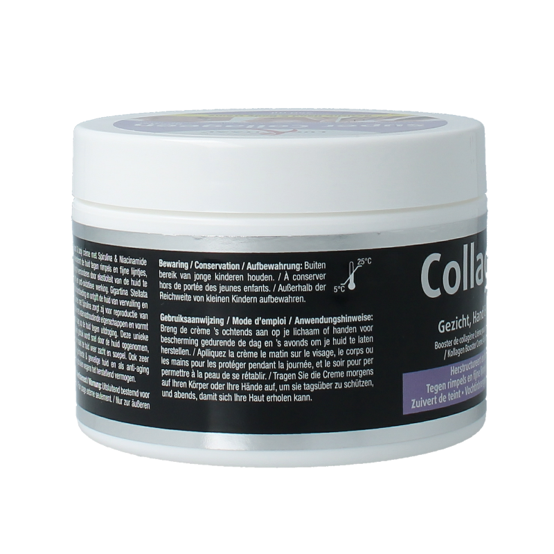 Lucovitaal Collageen hand and body creme in 250ml tube, moisturizing skincare for hands and body, collagen-enriched lotion.