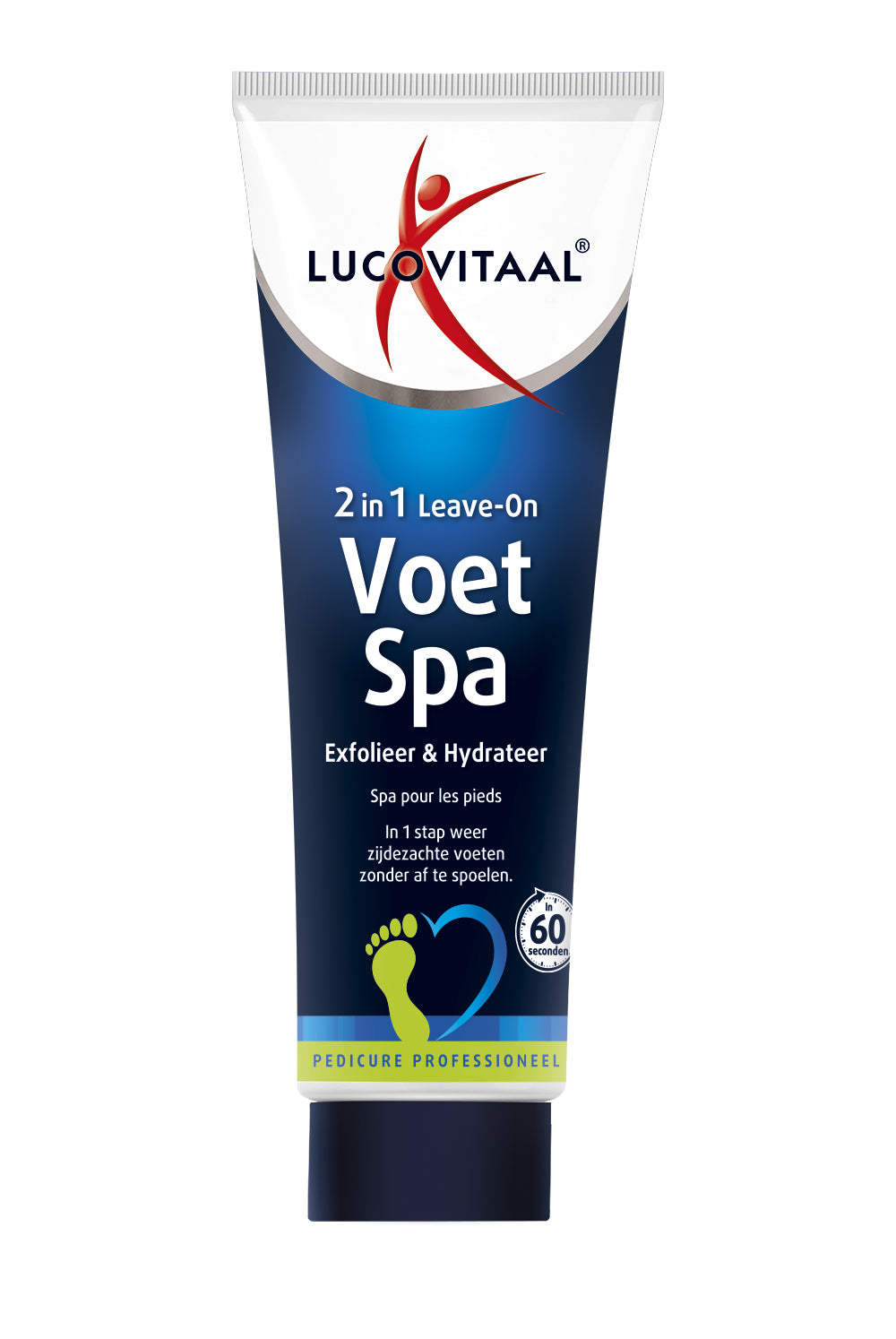 Lucovitaal Voetspa exfolieer en hydrateer, 75ml, voetverzorging met peeling en vochtinbrengende ingrediënten, voor zachte voeten