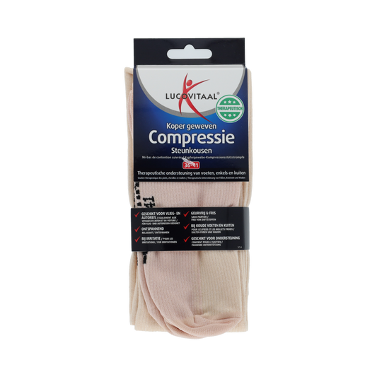 Lucovitaal Koper compressie kousen maat 36-41 huidskleur 1.00 Paar