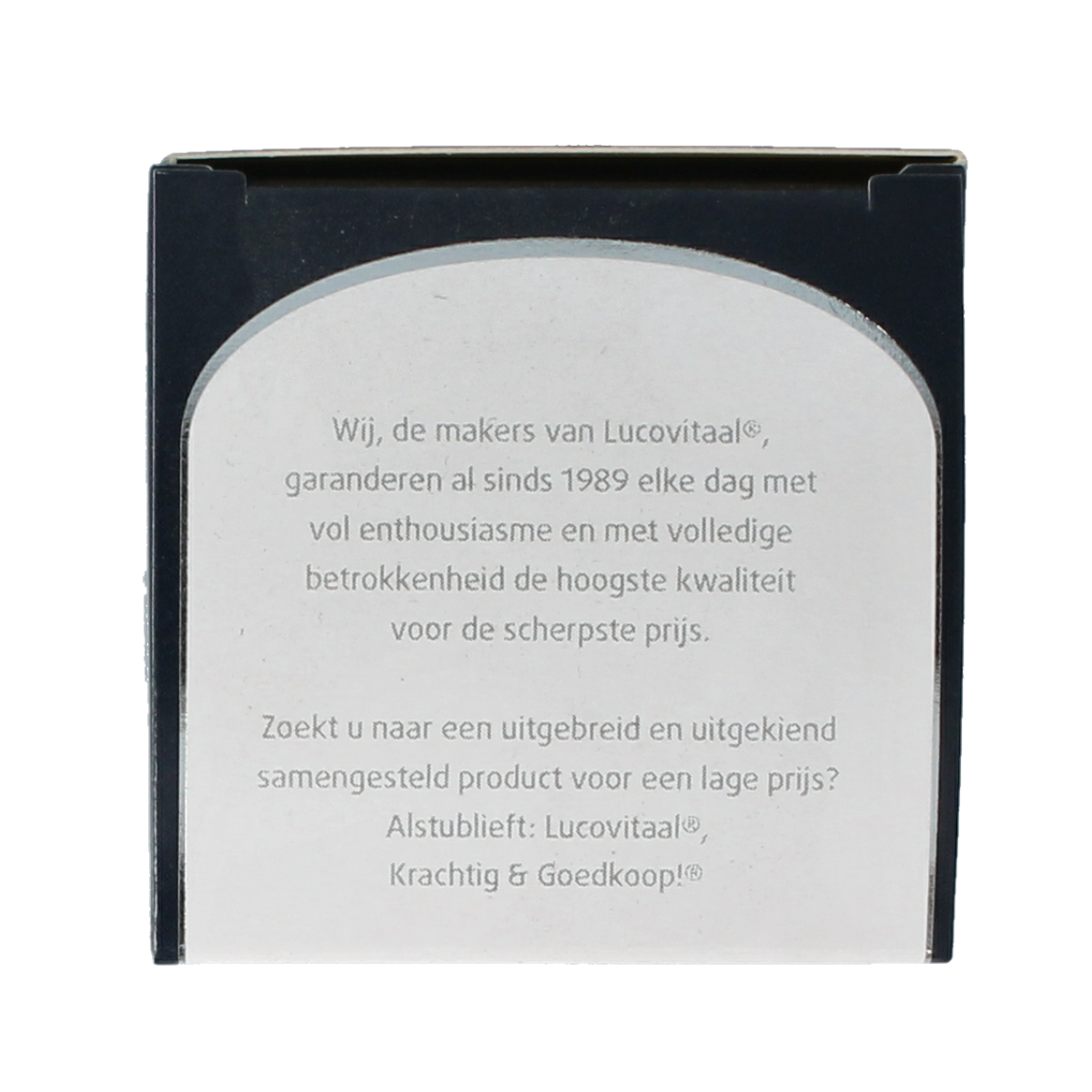 Lucovitaal Keratine Complex capsules, a mineral multivitamin supplement, shown in a white bottle with capsules inside.