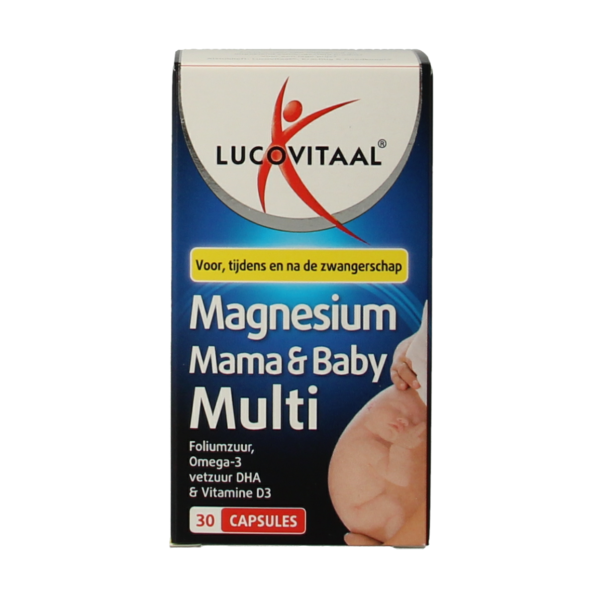 Lucovitaal Magnesium Mama & Baby multivitamin capsules, dietary supplement for pregnant women and infants, 30 capsules.