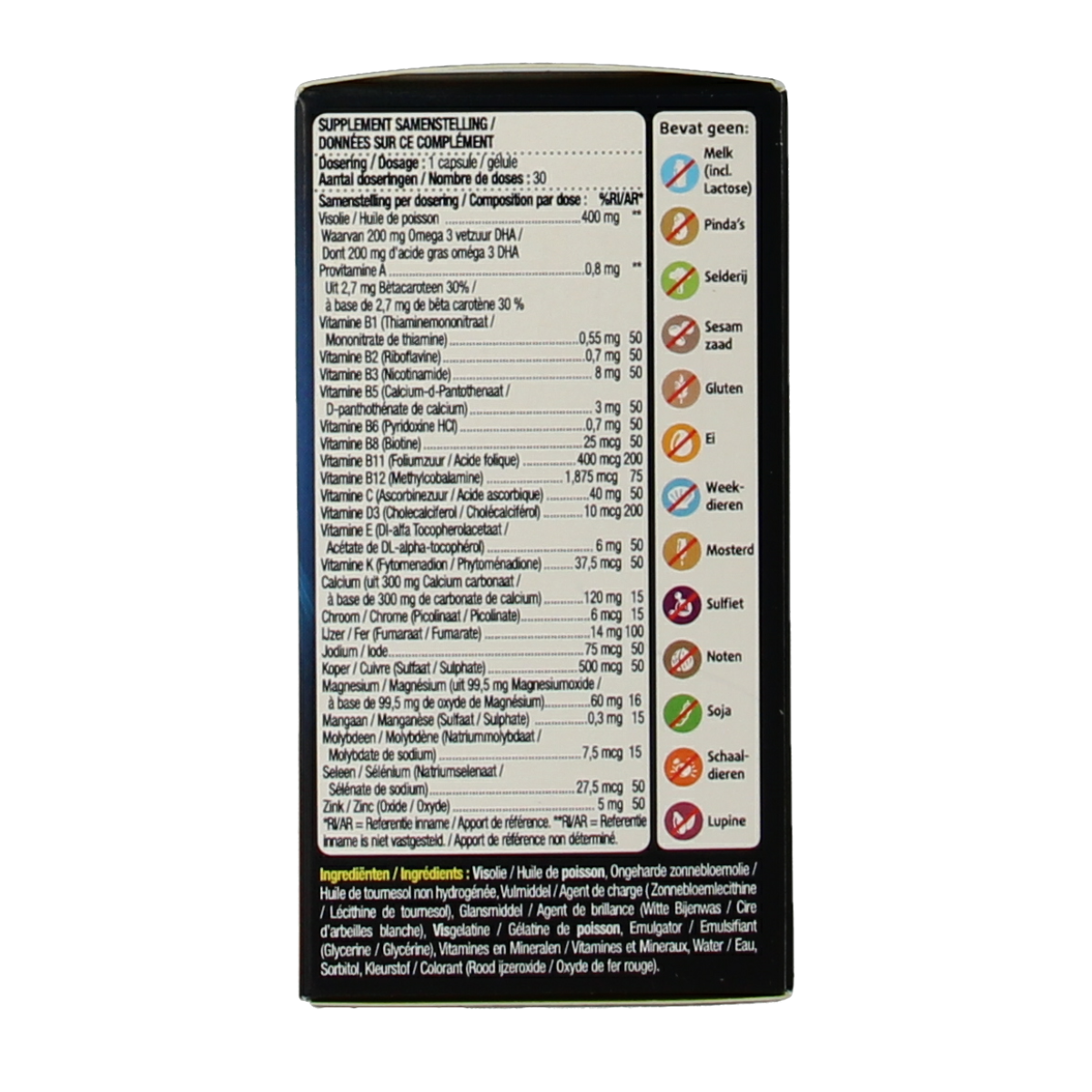 Lucovitaal Magnesium Mama & Baby multi vitamin capsules for prenatal and infant health, 30 capsules in a clear bottle