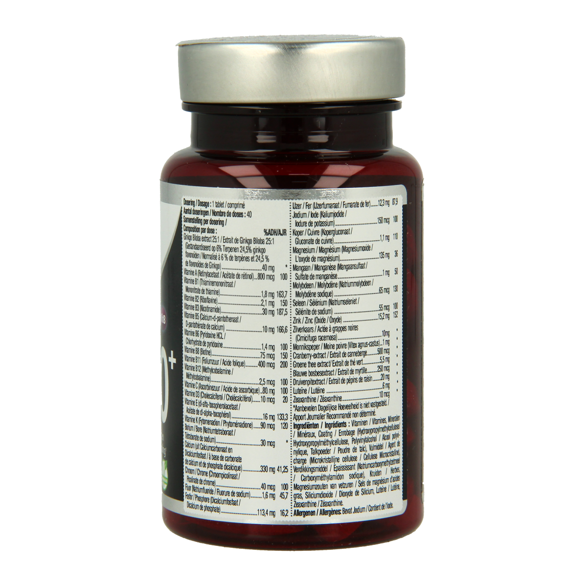 Lucovitaal Multi Compleet Vrouw 50+ vitamin multivitamin tablets for women over 50, showing a bottle of 40 tablets.
