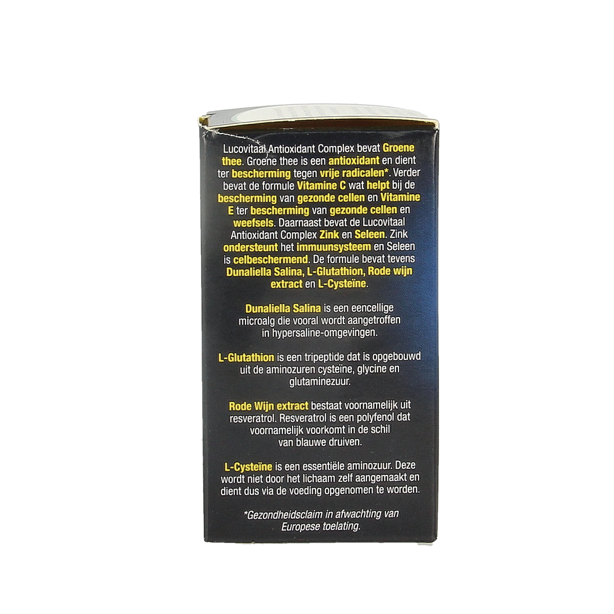 Lucovitaal Antioxidant Complex multivitamin capsules in a bottle, dietary supplement for overall health.