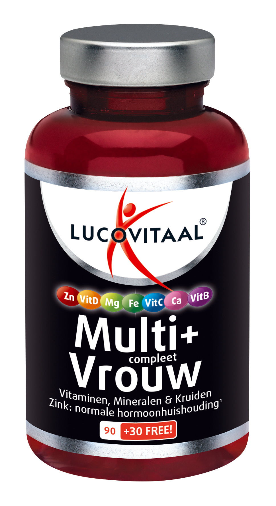 Lucovitaal Multi+ Compleet Vrouw multivitamine tabletten voor vrouwen, 120 stuks, met diverse vitamines en mineralen