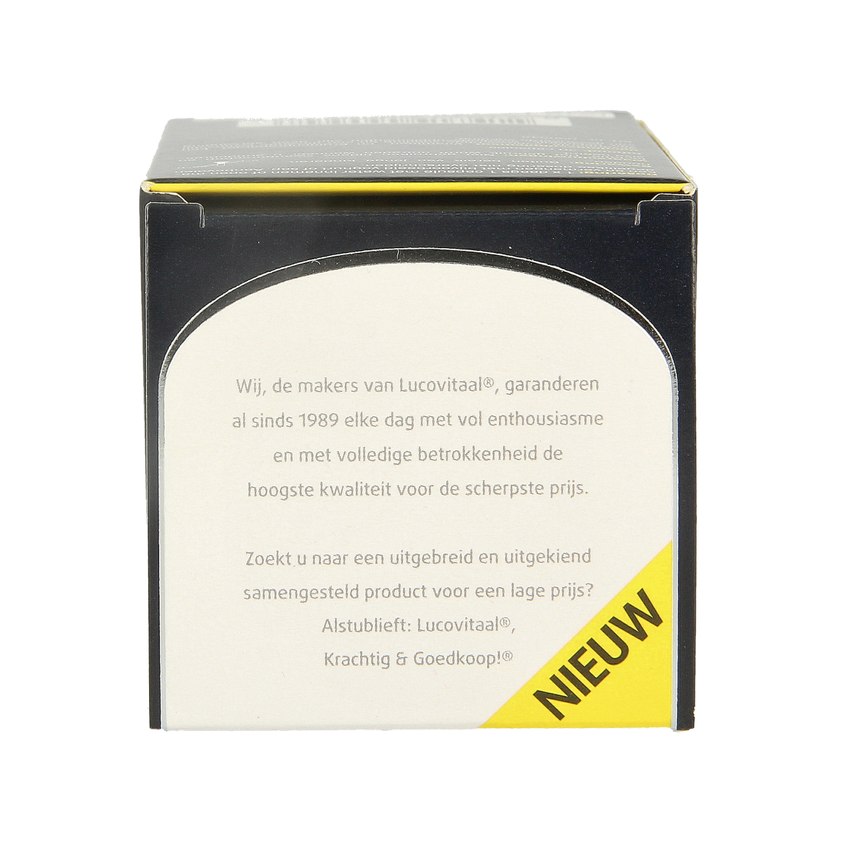 Lucovitaal Stemming Balans herbal supplement pack with 30 pieces, featuring natural ingredients for mood support.