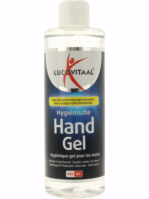 Lucovitaal hand gel hygienisch with 400ml container, hand care product for disinfecting and skin hygiene.