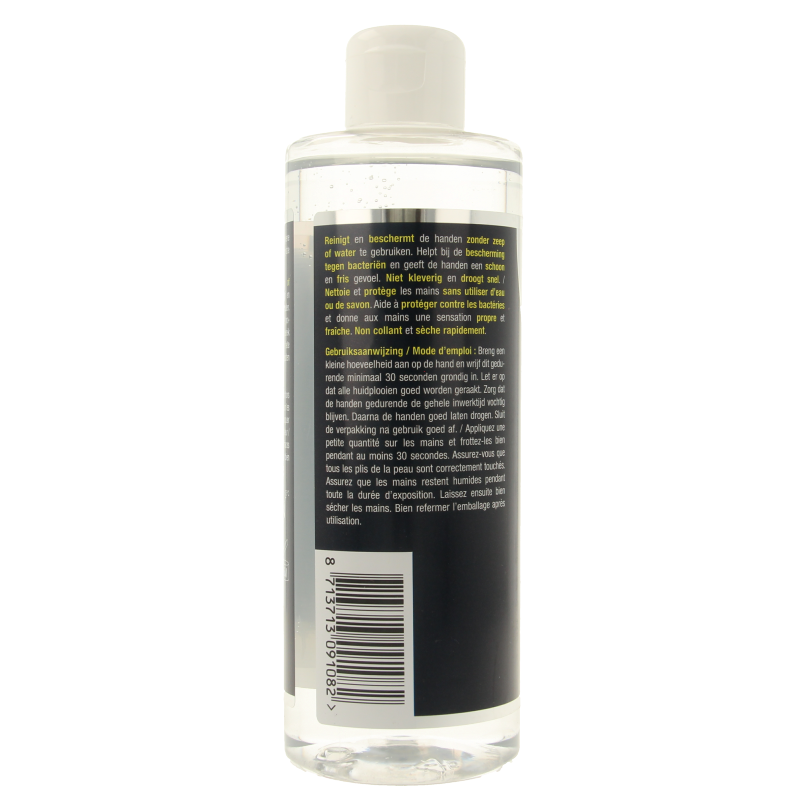Lucovitaal hand gel hygienisch, 400ml bottle, clear gel with pump dispenser for hand sanitizing and hygiene.