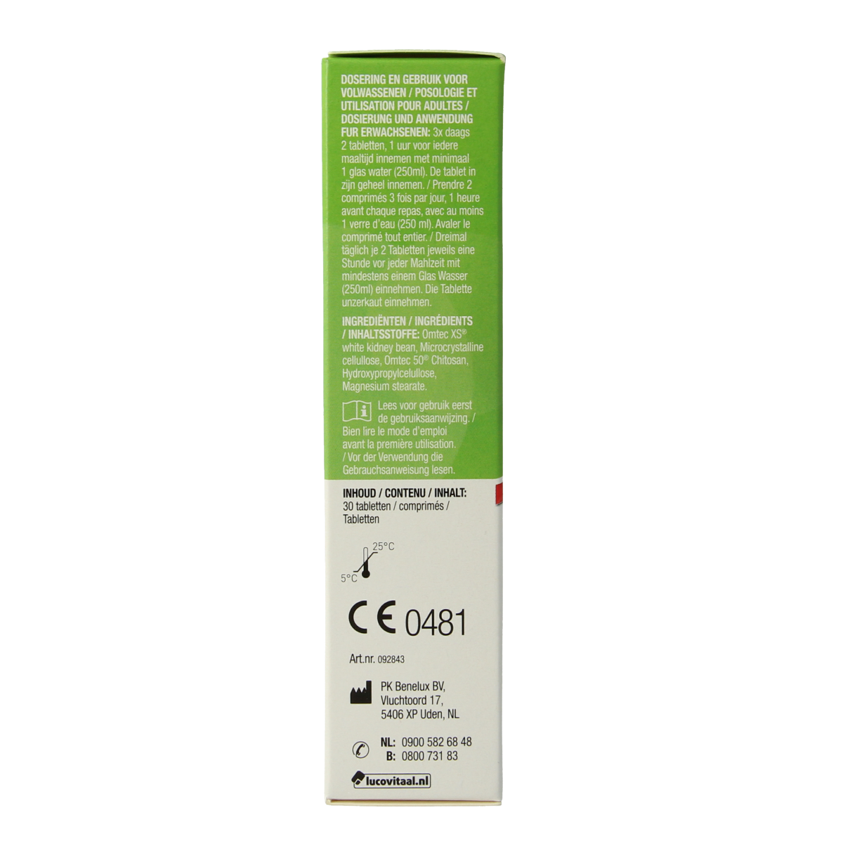 Lucovitaal Obesimed Max Forte herbal supplement tablets, 30-pack, natural herbal remedy for supporting weight management.
