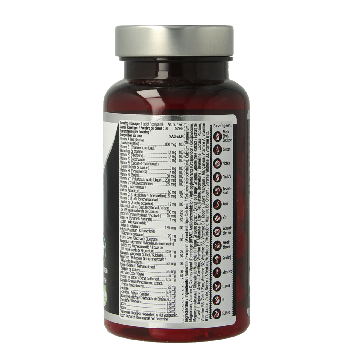 Lucovitaal Multi Sport multivitamin tablets in a blister pack, designed for active lifestyles and daily nutritional support.