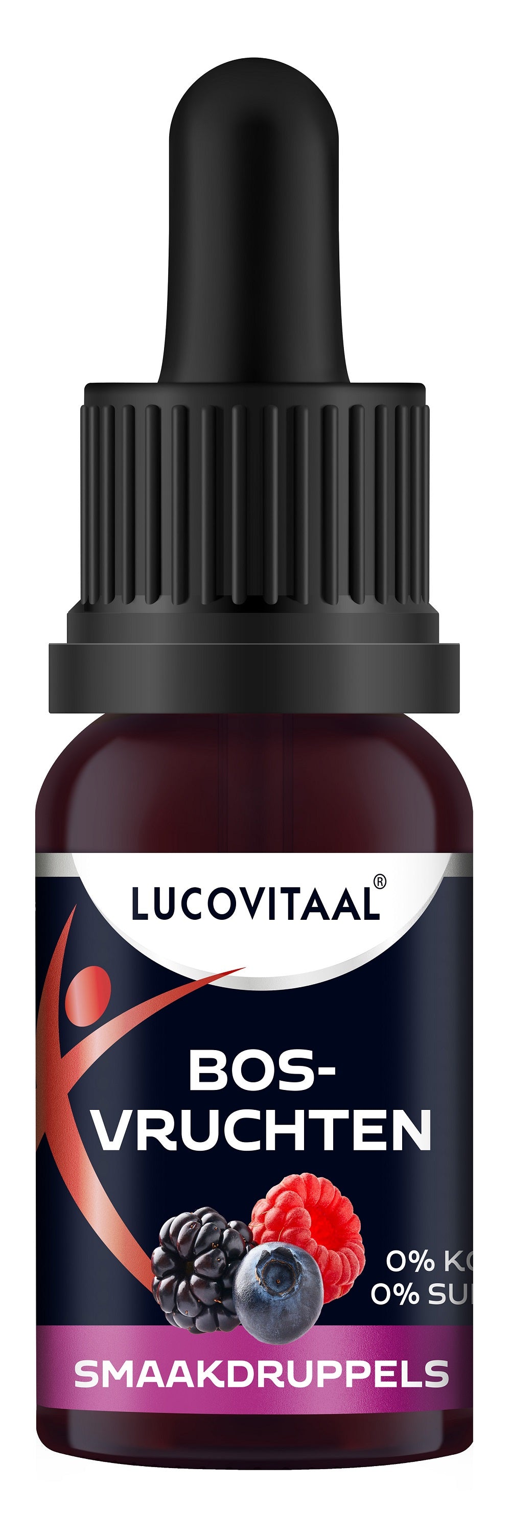 Lucovitaal Smaak druppels bosvruchten in een 20 ml fles, natuurlijke smaakmaker voor koken en bakken.