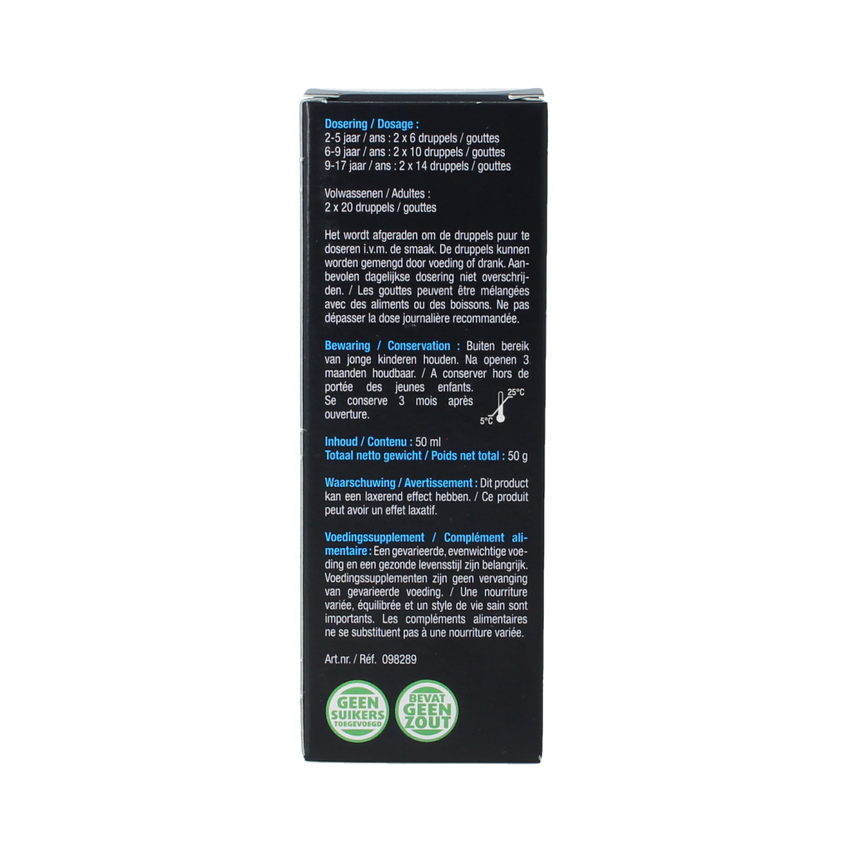 Lucovitaal Magnesium 400mg mineral drops in a 50ml bottle, showing the clear liquid inside and the product label.