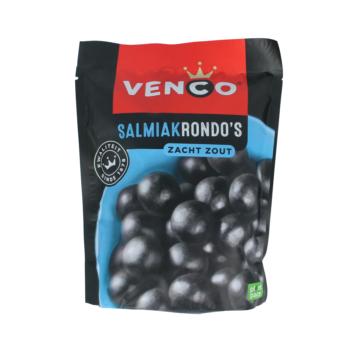 Venco Salmiak Rondo candy in 235g package, round salty licorice sweets from the Venco snoepgoed collection.